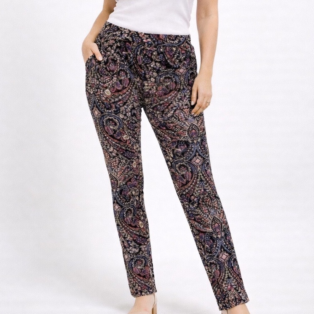FP1 Anthropologie Pilcro Letterpress Paisley Skinny Jeans Pants Size 26